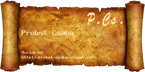 Probst Csaba névjegykártya
