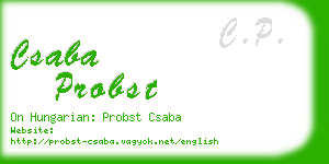 csaba probst business card